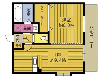 エスポワール萩原(1LDK/5階)の間取り写真