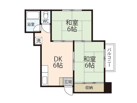 木原マンション(2LDK/2階)の間取り写真