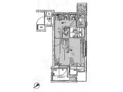 プレール・ドゥーク八丁堀(1K/2階)の間取り写真