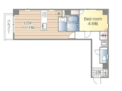 コスモグランデII(1LDK/4階)の間取り写真