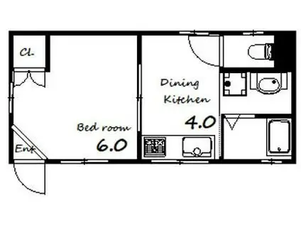松本ハイツ(1DK/1階)の間取り写真