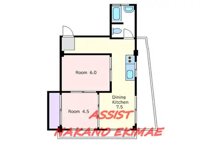 角栄ビル(2DK/4階)の間取り写真