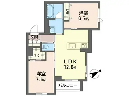 エスポアコリーヌSHM(2LDK/3階)の間取り写真