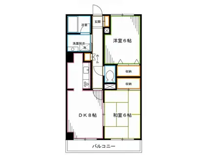 メトロハイツ西落合(2DK/3階)の間取り写真