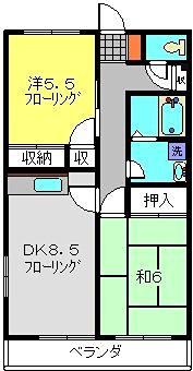 T・S・1ビル睦月館(2DK/2階)の間取り写真