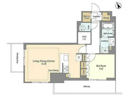 オアーゼ日暮里レジデンス(1LDK/8階)の間取り写真