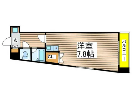 久屋パークサイドハウス(ワンルーム/4階)の間取り写真