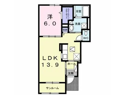 アオ アクア II(1LDK/1階)の間取り写真