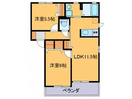 パストラル(2LDK/2階)の間取り写真