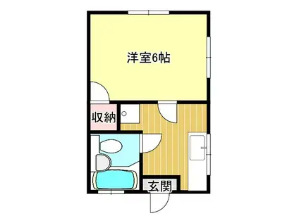 コーポイトウ(1K/2階)の間取り写真