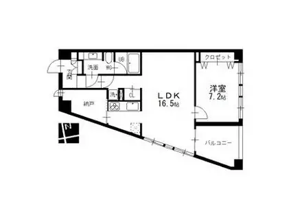 御棚町ヒルズ(1SLDK/3階)の間取り写真
