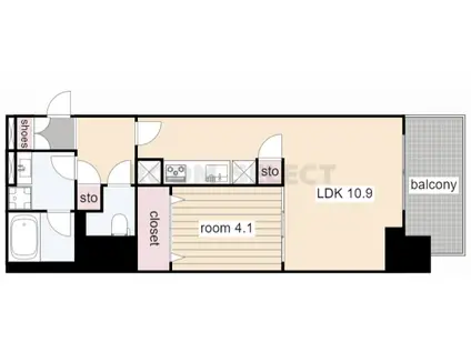 プレサンス広小路通葵(1LDK/3階)の間取り写真