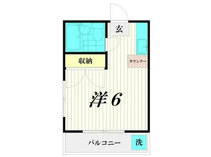 スカイマンション(ワンルーム/2階)の間取り写真