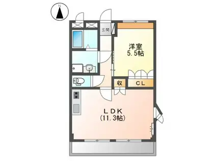 エルピスII(1LDK/2階)の間取り写真