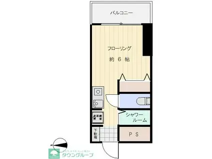 クレール玉川学園前(ワンルーム/5階)の間取り写真