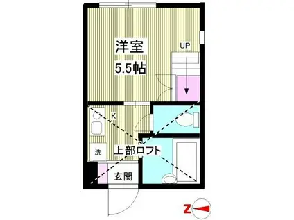 COMFORT桜ヶ丘(1K/1階)の間取り写真