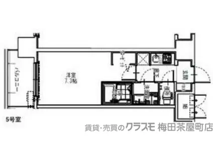 S-RESIDENCE大阪同心(1K/13階)の間取り写真