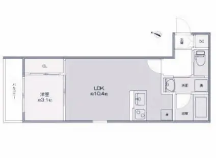 ジュネス日比野(1LDK/1階)の間取り写真