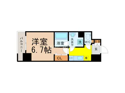 PULCHRA OZONE(1K/8階)の間取り写真