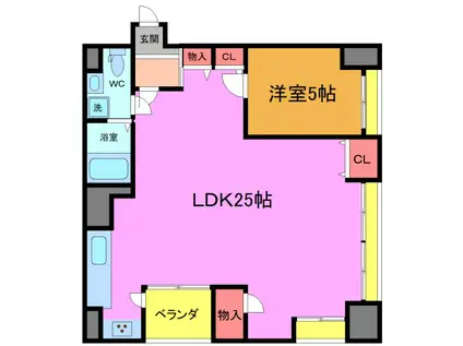 サン市川ハイツ(1LDK/11階)の間取り写真