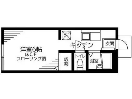 ベルヴ初台(1K/1階)の間取り写真