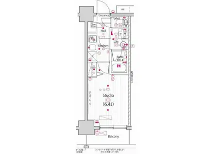 ガーラ・グランディ川口並木(1K/4階)の間取り写真