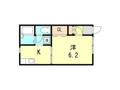 セレッソアヴェニュー(1K/1階)の間取り写真