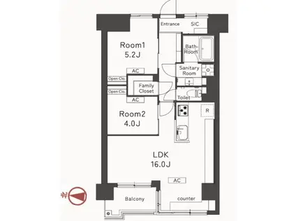 アリススプリング綾瀬(2LDK/2階)の間取り写真