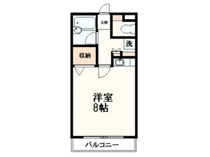 コナテラス(1K/2階)の間取り写真