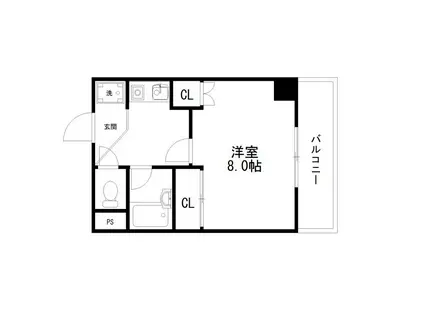 セレナールIZUMI(1K/4階)の間取り写真