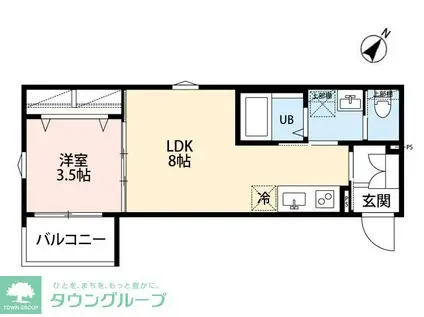 ROBOT HOME 東所沢III(1LDK/2階)の間取り写真