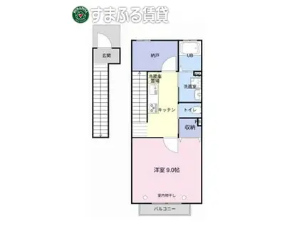 MY BLOOM(1SK/2階)の間取り写真