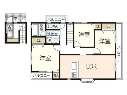 ヴィレッジハウスK(2LDK/1階)の間取り写真