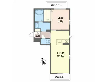 クラヴィーア仙台(1LDK/3階)の間取り写真