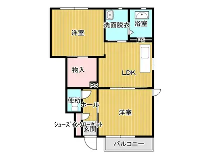 ブランシェ近藤B(2DK/1階)の間取り写真