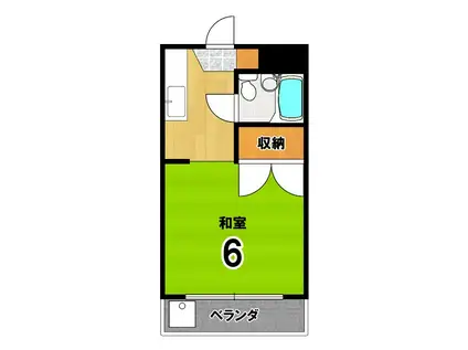 コーポゆたかII(ワンルーム/3階)の間取り写真