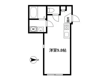 ラフォルテ上板橋(ワンルーム/2階)の間取り写真