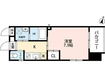 アミュゼ城野(1K/9階)の間取り写真