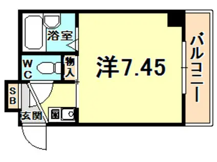 エトールVII(1K/3階)の間取り写真