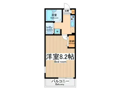 ヒロライフステージ立川(1K/1階)の間取り写真