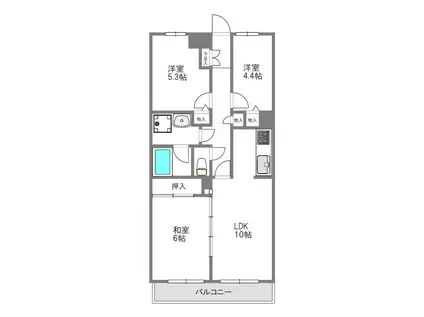 エーデルハイム(3LDK/2階)の間取り写真