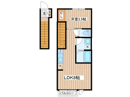 マノアーレ名取駅西 A棟(1LDK/2階)の間取り写真