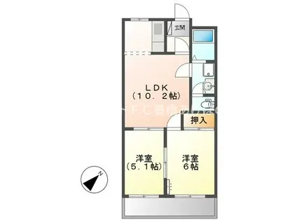 ネオポリス東幸(2LDK/2階)の間取り写真