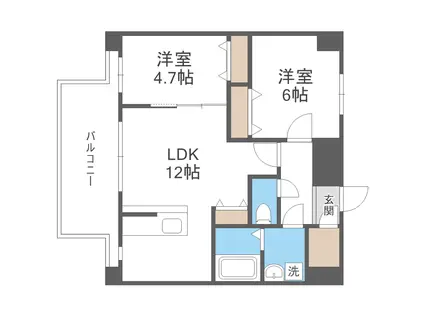 MODERN PALAZZO 博多デュオグランデイースト(2LDK/6階)の間取り写真