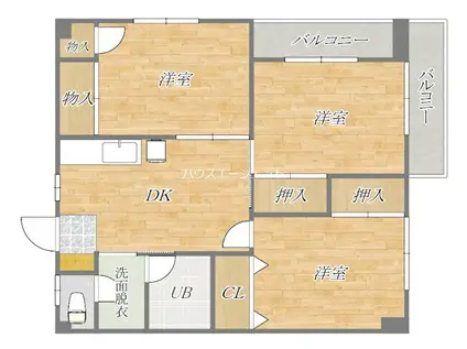 サンライズ南葛西(3DK/4階)の間取り写真