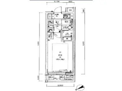 エスペルーモ桜新町(1K/3階)の間取り写真