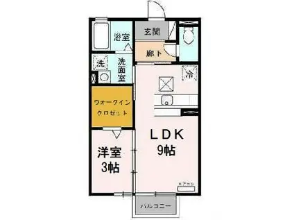 YUCCA(1LDK/1階)の間取り写真