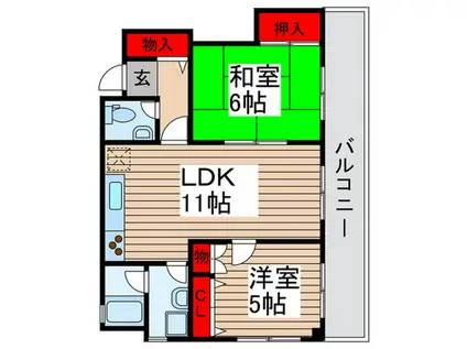 MKマンション(2LDK/1階)の間取り写真