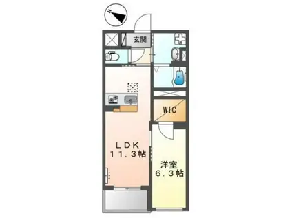 蕨市錦町工事(1LDK/1階)の間取り写真