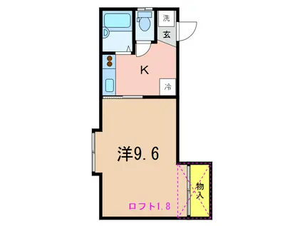 メゾンみち(1K/2階)の間取り写真